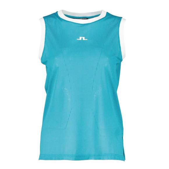 NEW J.LINDEBERG marion mesh top in enamel blue - Picture 4 of 6